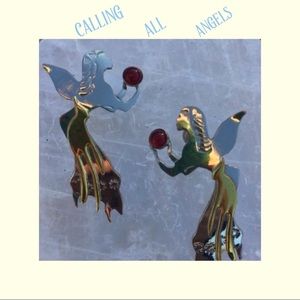 "Calling All Angels " Mixed Metal Angel Earrings